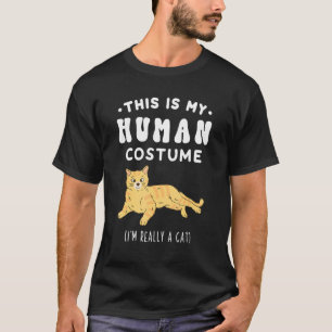 This Is My Human Costume I'm Really A Cat Tabby Ca T-Shirt