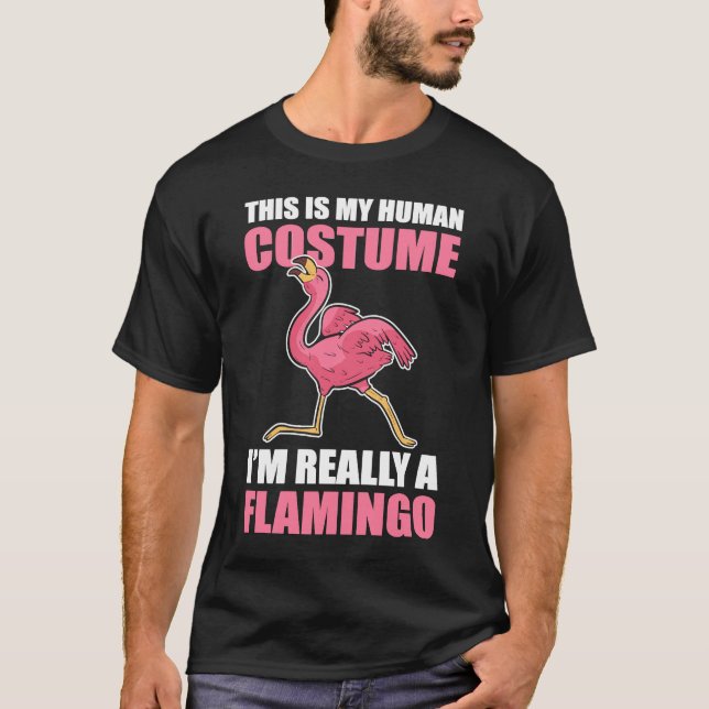 This Is My Human Costume I'm Really A Flamingo T-Shirt (Front)