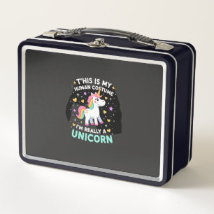 This Is My Human Costume I'm Really A Unicorn T-Sh Metal Lunch Box