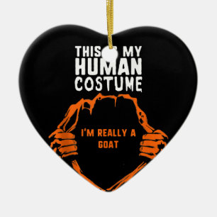 This Is My Human Costume Im Really Goat Halloween Ceramic Tree Decoration