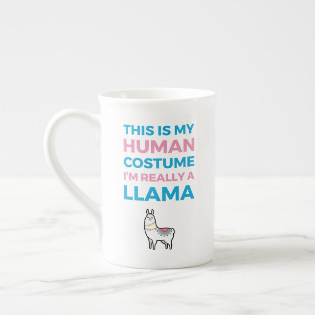 This Is My Human Costume - Llama Edition I Bone China Mug (Left)