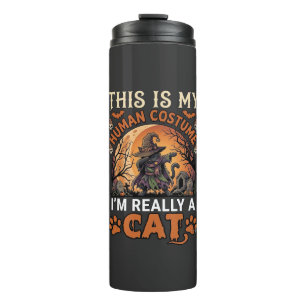 This Is My Human Costume Really Cat Halloween Witc Thermal Tumbler