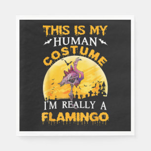 This Is My Human Costume Really Flamingo Halloween Napkin