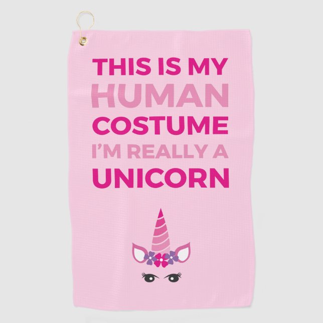 This Is My Human Costume - Unicorn Edition I Golf Towel (Front)