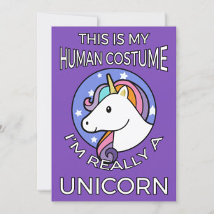 This Is My Human Costume - Unicorn Edition II Invitation