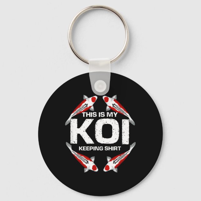 This Is My Koi Keeping Pond Fish Hobby Statement Key Ring (Front)