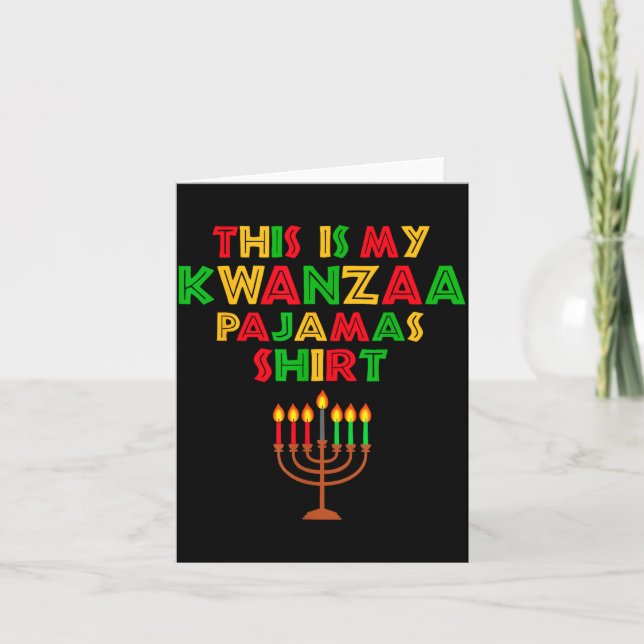 This Is My Kwanzaa Pajamas Seven Principles Candle Card (Front)