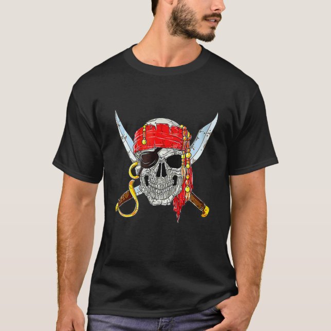 This Is My Lazy Pirate Costume  Skull Halloween 1 T-Shirt (Front)