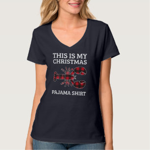 This Is My Lobster Christmas Pajama Funny Lobster T-Shirt