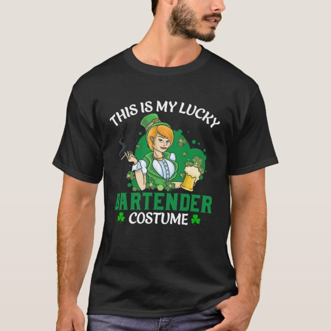 This Is My Lucky Bartender Costume  St Patrick s D T-Shirt (Front)