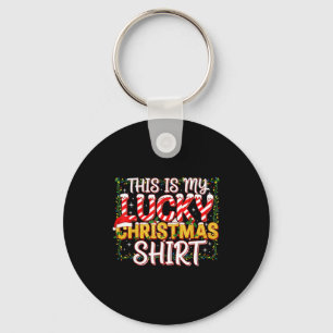 This Is My Lucky Christmas Gambling Shirt Bold Hol Key Ring