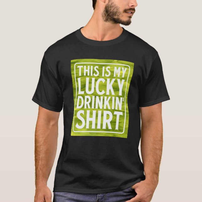 This Is My Lucky Drinkin' Green Beer Irish Whiskey T-Shirt (Front)