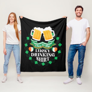 This Is My Lucky Drinking Beer St. Patrick's Day Fleece Blanket