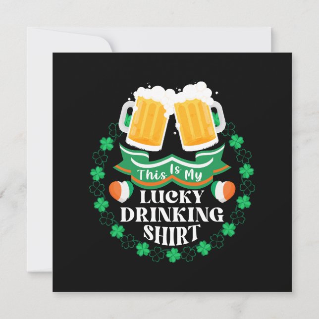 This Is My Lucky Drinking Beer St. Patrick's Day Invitation (Back)