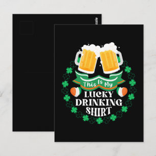 This Is My Lucky Drinking Beer St. Patrick's Day Postcard
