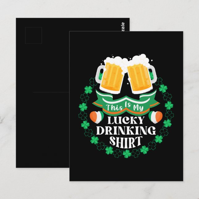 This Is My Lucky Drinking Beer St. Patrick's Day Postcard (Front/Back)