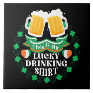 This Is My Lucky Drinking Beer St. Patrick's Day Tile