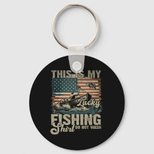 This Is My Lucky Fishing Shirt Do Not Wash Patriot Key Ring