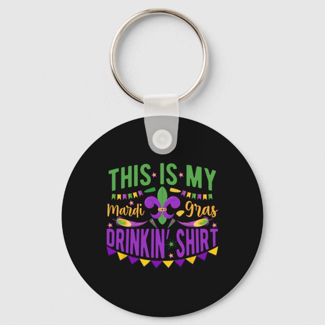 This Is My Mardi Gras Party Drinking  Key Ring (Front)