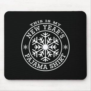 This Is My New Year's Pajama Shirt Fun Winter Snow Mouse Mat
