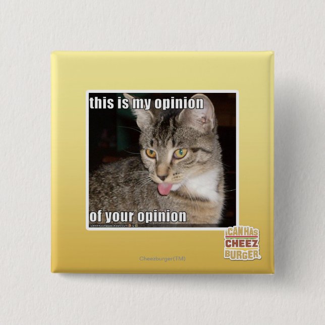 this is my opinion 15 cm square badge (Front)