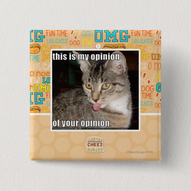 this is my opinion 15 cm square badge (Front)