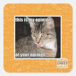this is my opinion square sticker