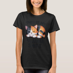 This Is My Pajama Funny Calico Cat  T-Shirt
