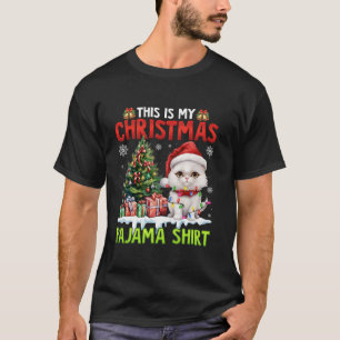 This is My Pajama Shirt Cute Munchkin Cat Santa Ca