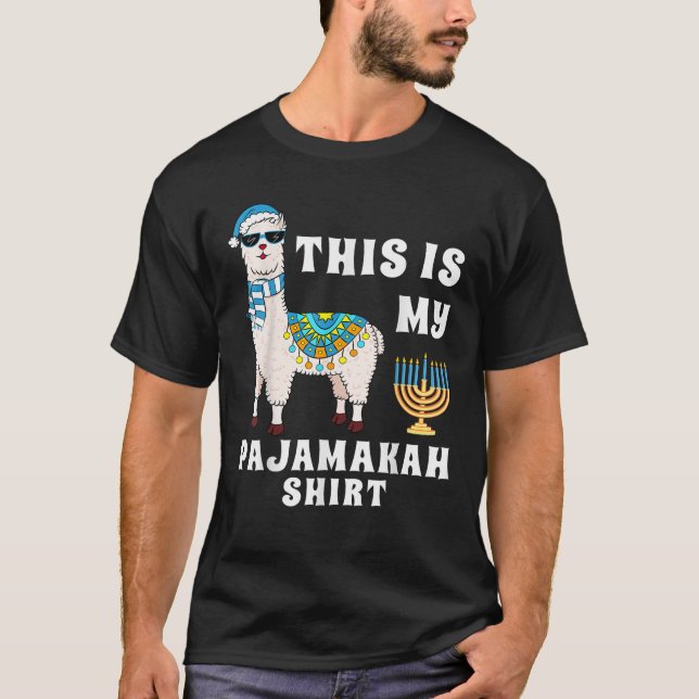 This is My Pajamakah Funny Llama Hanukkah Pajama G T-Shirt (Front)