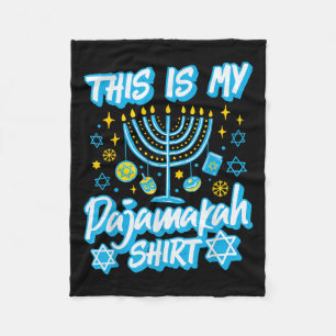 This Is My Pajamakah Hanukkah Menorah Candles Funn Fleece Blanket