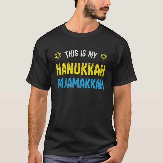 This Is My Pajamakah Menorah Hanukkah Pyjamas Chan T-Shirt (Front)