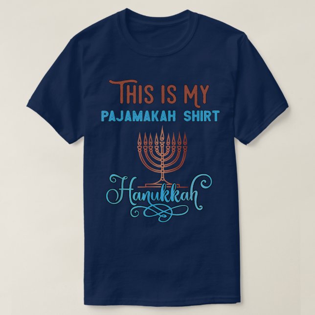 This is My Pajamakah Shirt Hanukkah Menorah Candle (Design Front)
