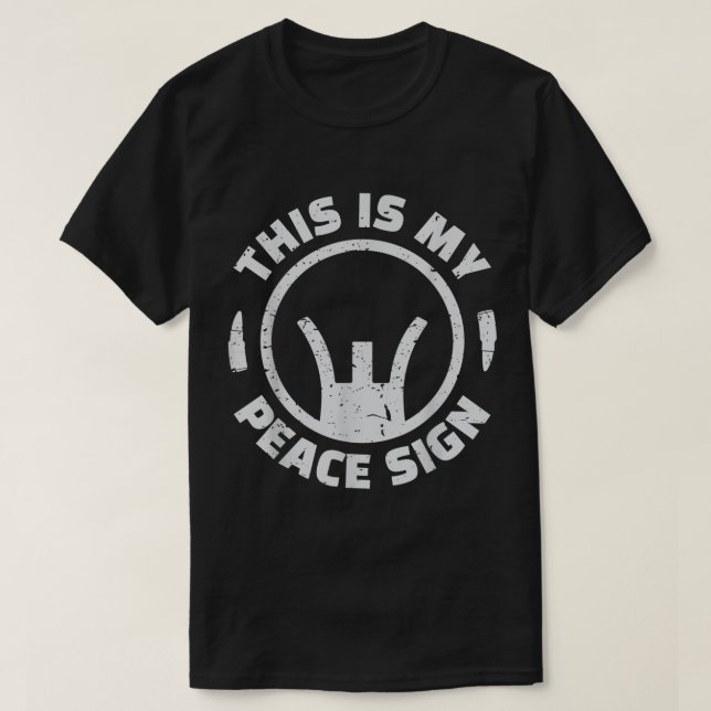 This is my peace Sign Funny Gun Crosshair  T-Shirt (Design Front)