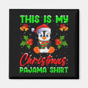 This Is My Penguin Christmas Pajamas Funny Penguin Magnet