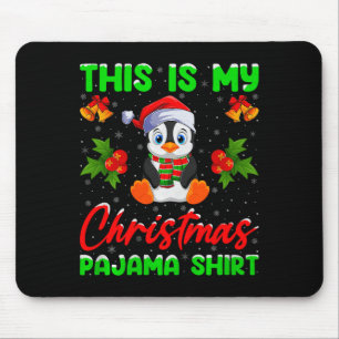 This Is My Penguin Christmas Pajamas Funny Penguin Mouse Mat