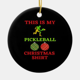 This Is My Pickleball Christmas Shirt Ceramic Tree Decoration