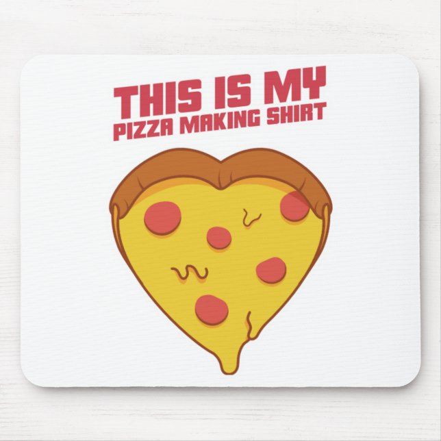 This Is My Pizza Making Shirt Heart Mouse Mat (Front)