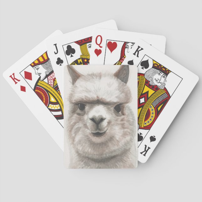 This Is My Poker Face Alpaca Cards Llama Smile (Back)