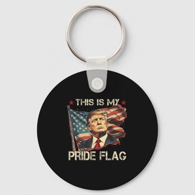 This Is My Pride Flag American Flag Patriotic  Key Ring (Front)