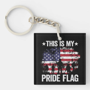 This Is My Pride Flag American Soldier Military Key Ring