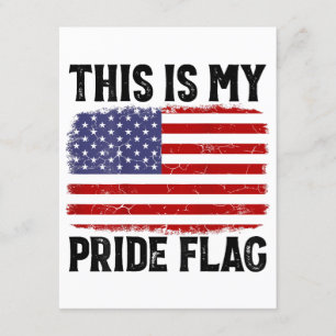 This Is My Pride Flag US Flag, 4th Of July Patriot Enclosure Card