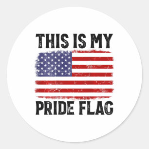 This Is My Pride Flag Us Flag Classic Round Sticker