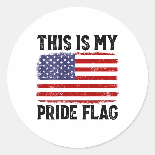 This Is My Pride Flag Us Flag  Classic Round Sticker (Front)