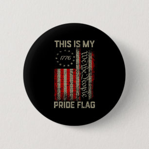 This Is My Pride Flag Usa American 4th Of July Pat 6 Cm Round Badge
