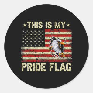 This Is My Pride Flag Usa American 4Th Of July Pat Classic Round Sticker