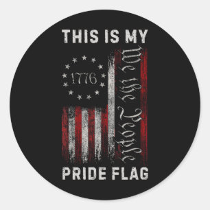 This Is My Pride Flag Usa American 4th Of July Pat Classic Round Sticker