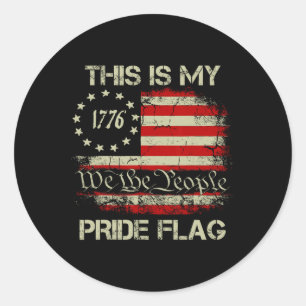 This Is My Pride Flag Usa American 4th Of July Pat Classic Round Sticker