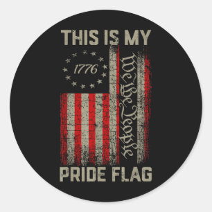 This Is My Pride Flag Usa American 4th Of July Pat Classic Round Sticker