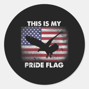 This Is My Pride Flag Usa American 4Th Of July Pat Classic Round Sticker